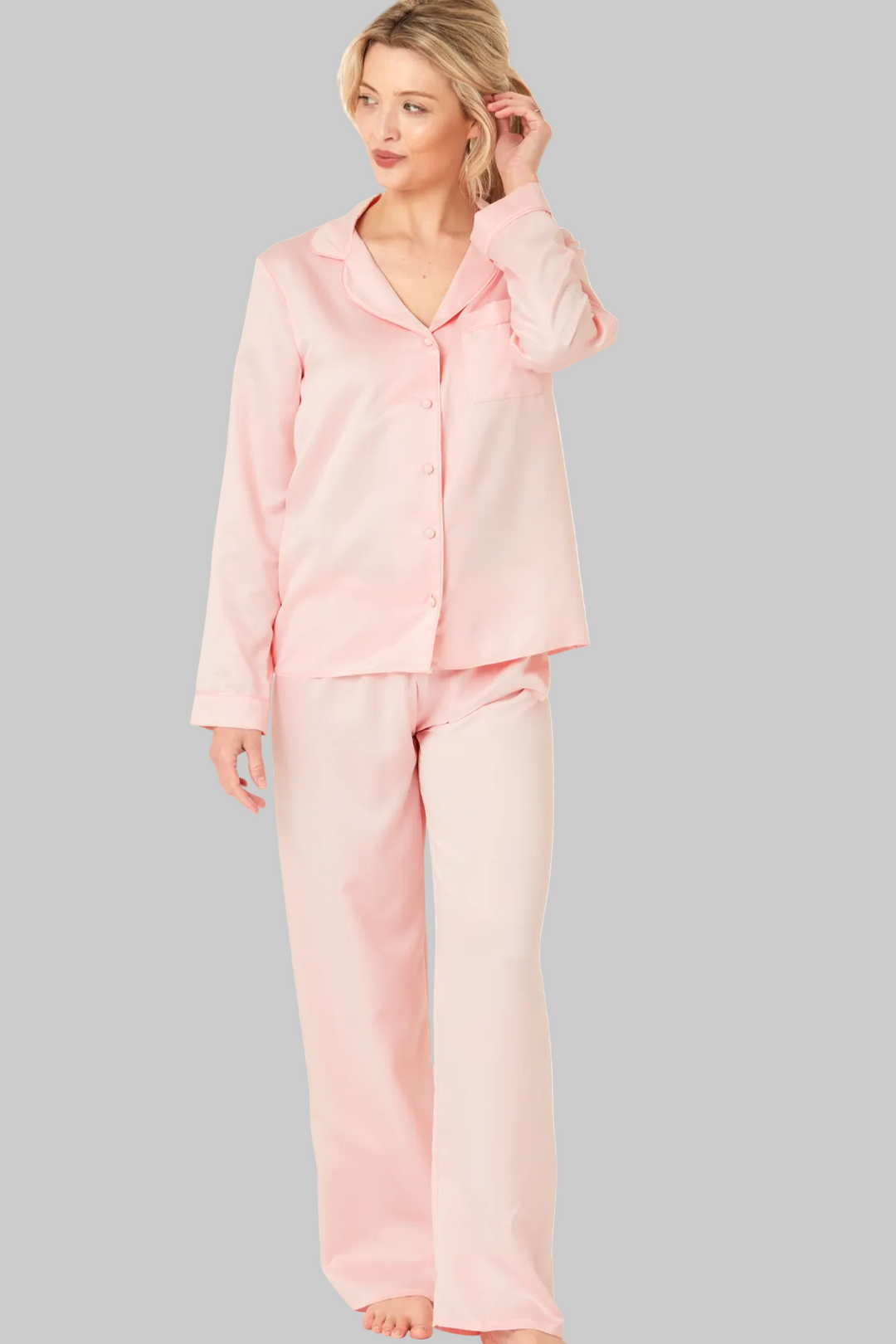 Indigo Sky Satin Pale Strawberry Pyjama