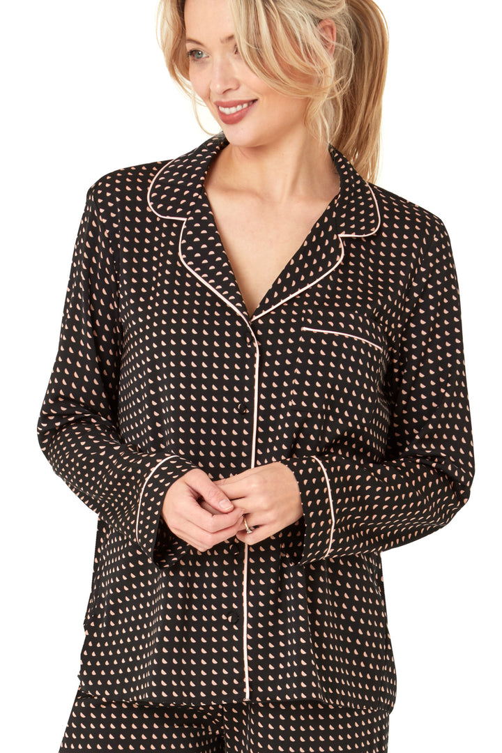 Indigo Sky Edit Moon Print Piped Pyjama Set