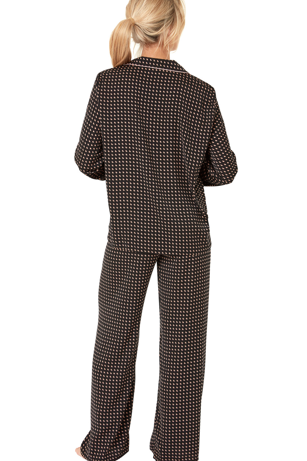 Indigo Sky Edit Moon Print Piped Pyjama Set