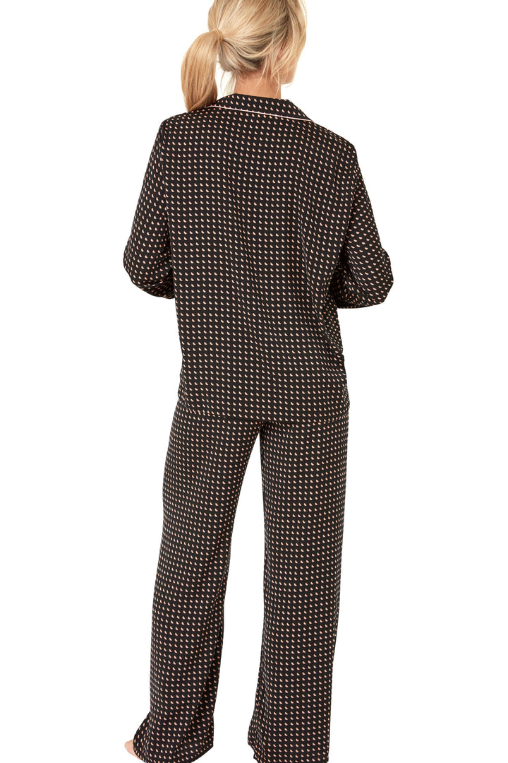Indigo Sky Edit Moon Print Piped Pyjama Set