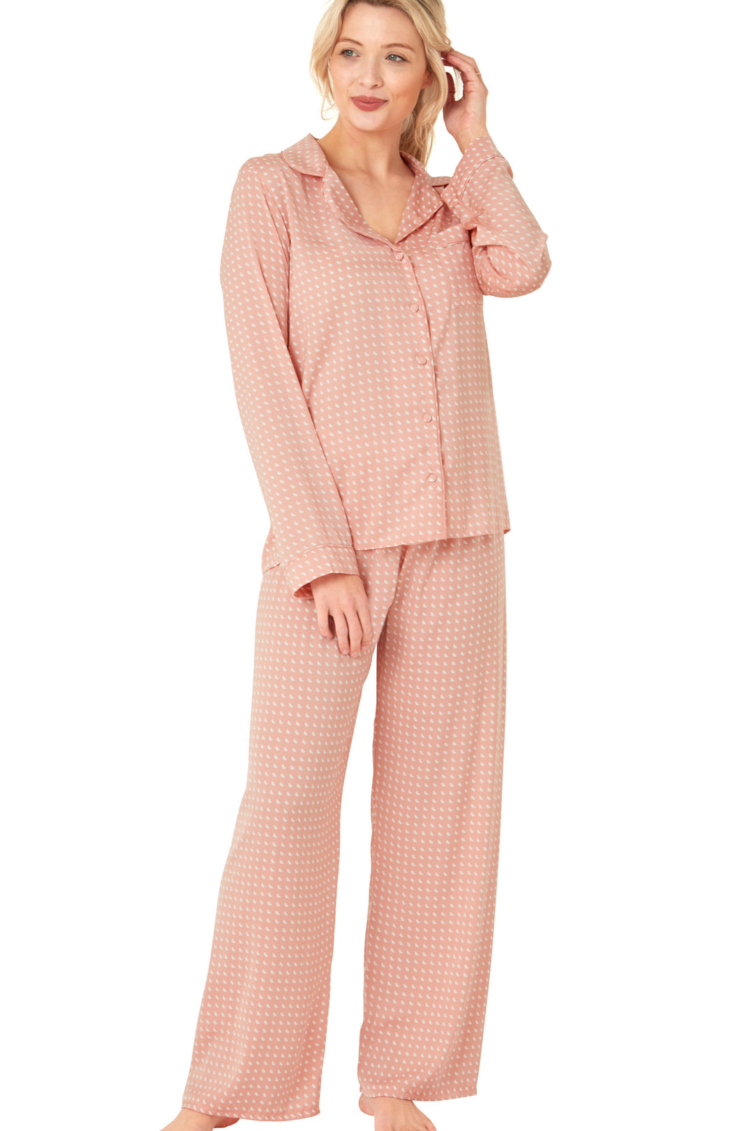 Indigo Sky Edit Moon Print Piped Pyjama Set