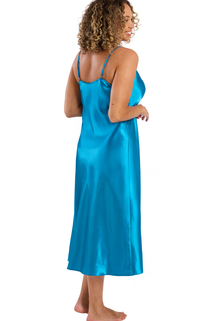 Indigo Sky Edit Strappy Long Satin Chemise