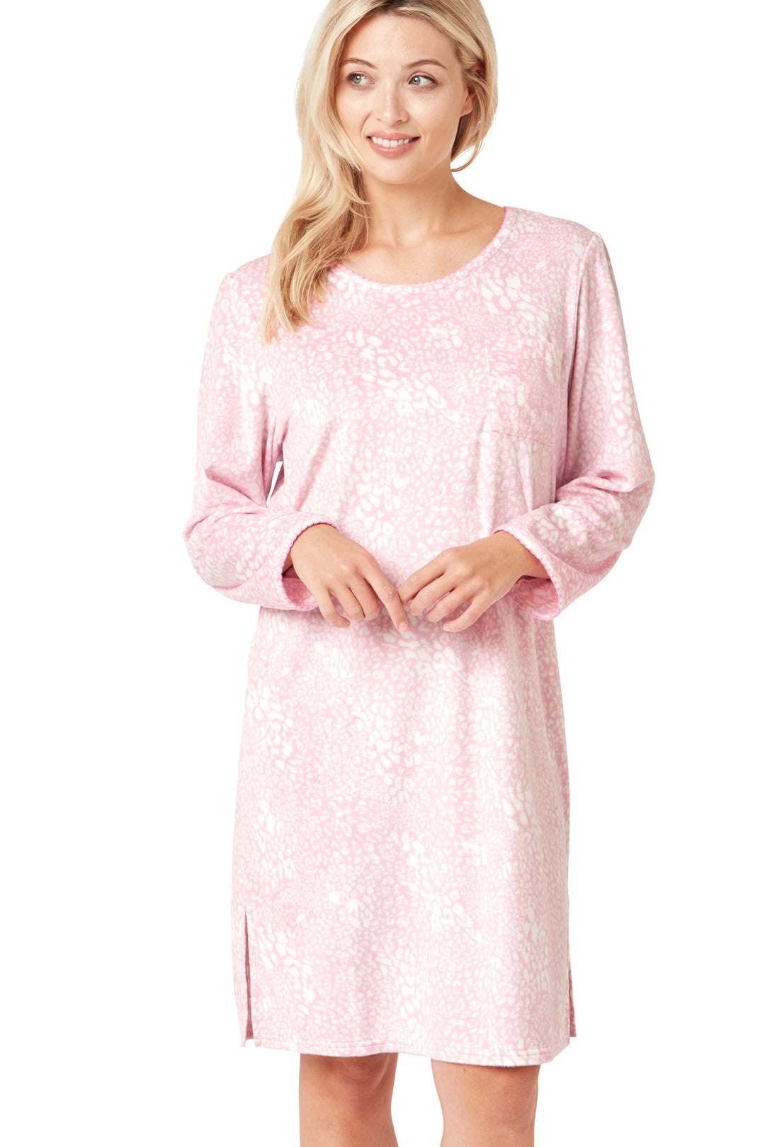 Pastel Animal Print Cosy Fleece Nightie