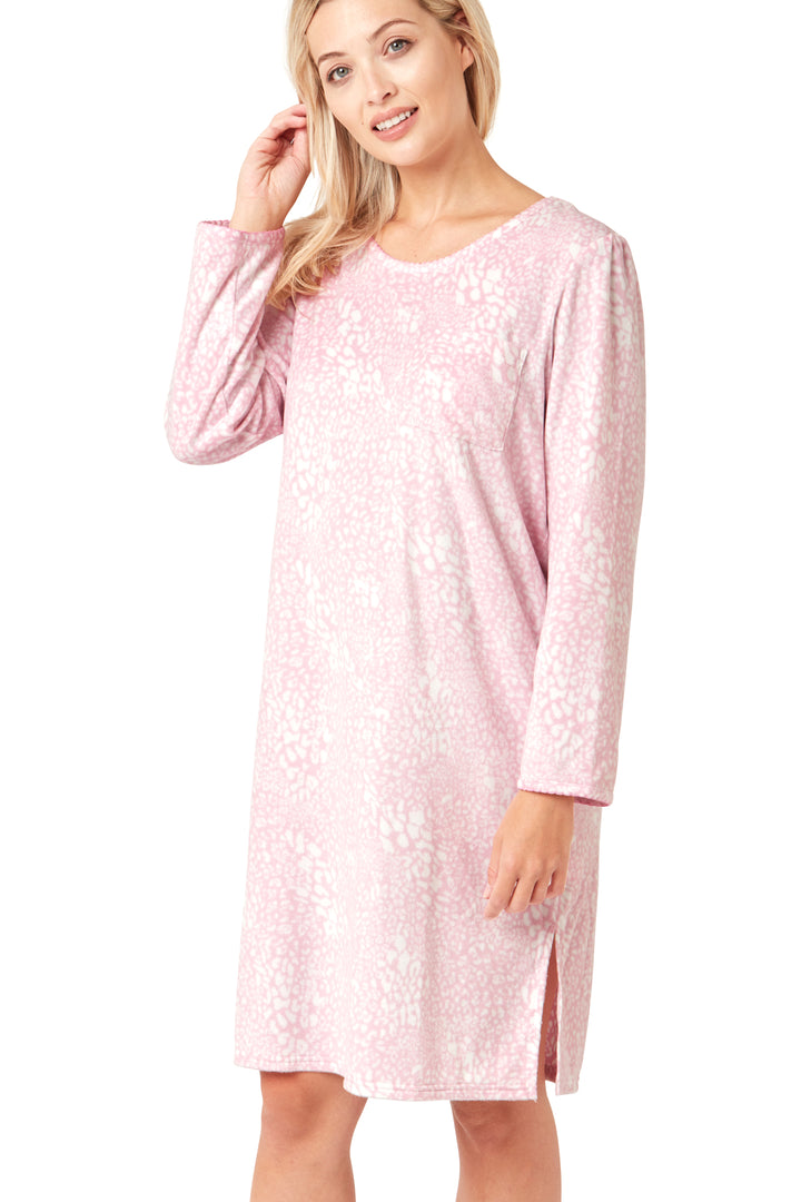 Pastel Animal Print Cosy Fleece Nightie