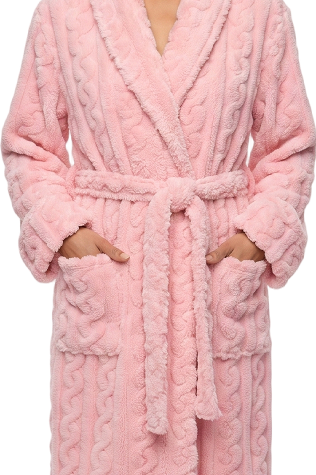 Cosy Cable Knit Fleece Robe