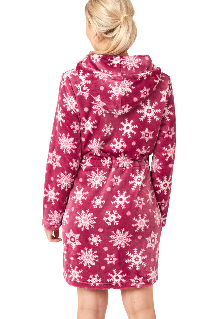 Snowflake Fleece  Zipped Hooded Wrap