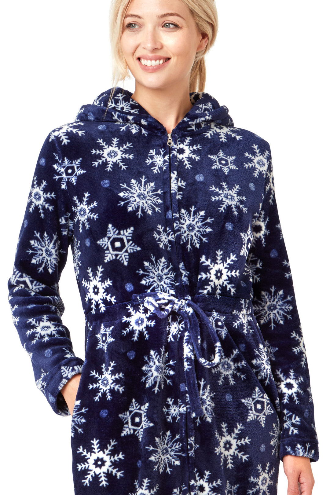 Snowflake Fleece  Zipped Hooded Wrap