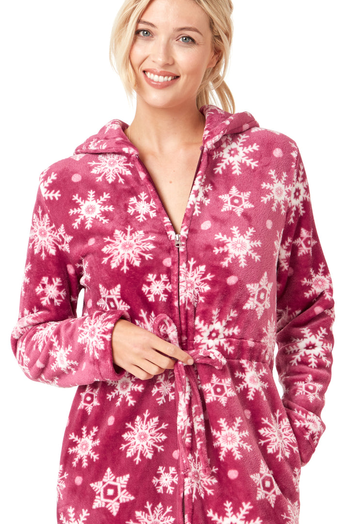 Snowflake Fleece  Zipped Hooded Wrap