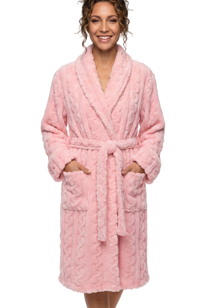 Cosy Cable Knit Fleece Robe