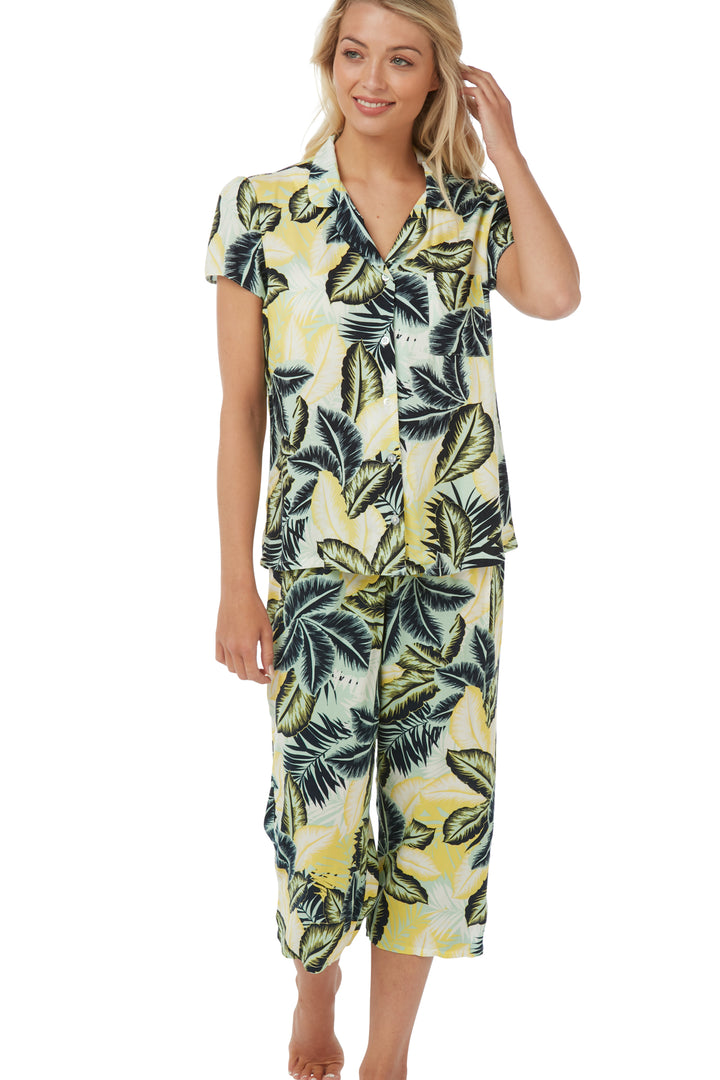 Suzie Cropped Lightweight Woven Viscose Pyjama Set