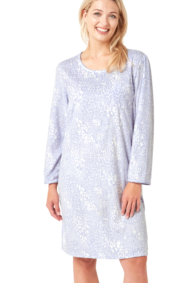 Pastel Animal Print Cosy Fleece Nightie