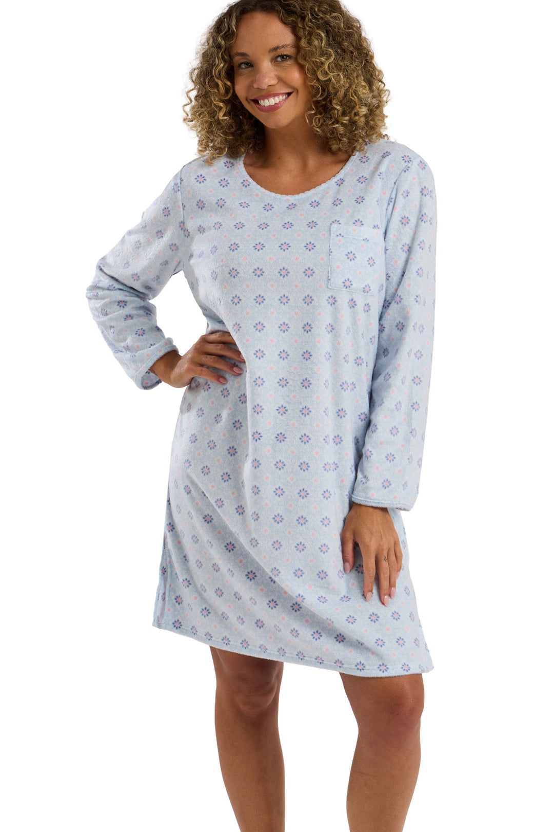 Pretty Geometric Cosy Microfleece Nightshirt