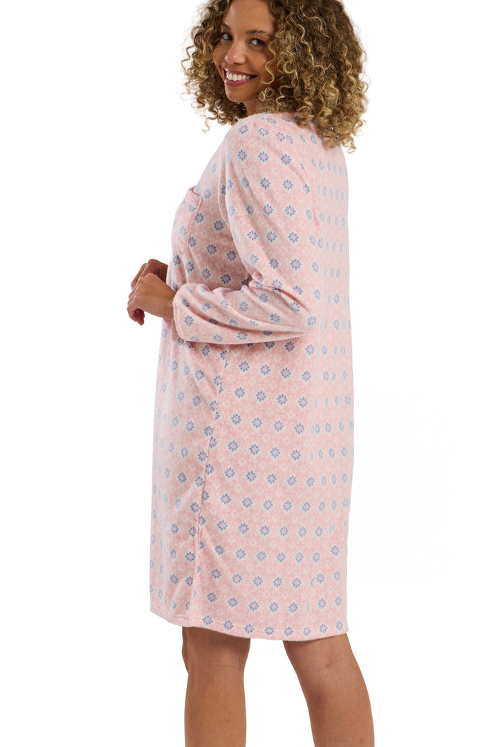 Pretty Geometric Cosy Microfleece Nightshirt