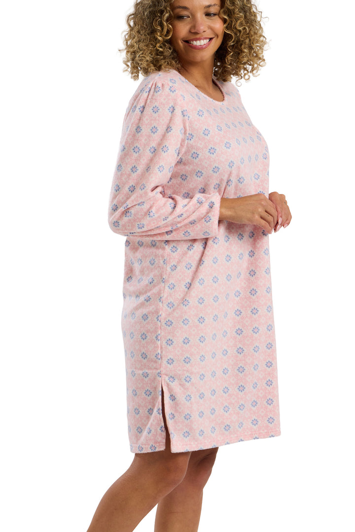 Pretty Geometric Cosy Microfleece Nightshirt