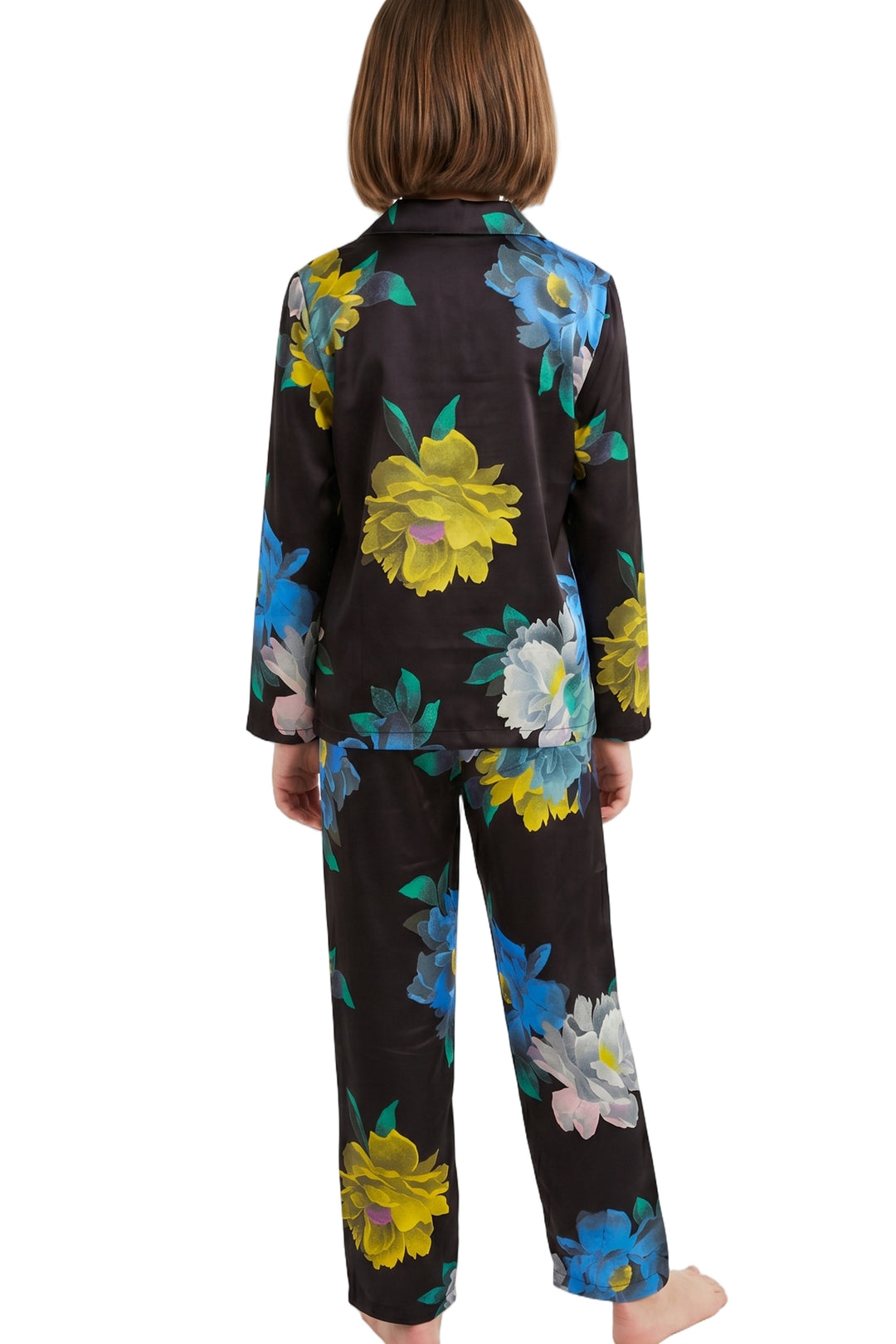 Indigo Sky Girls Vintage Floral Satin Pyjama Set