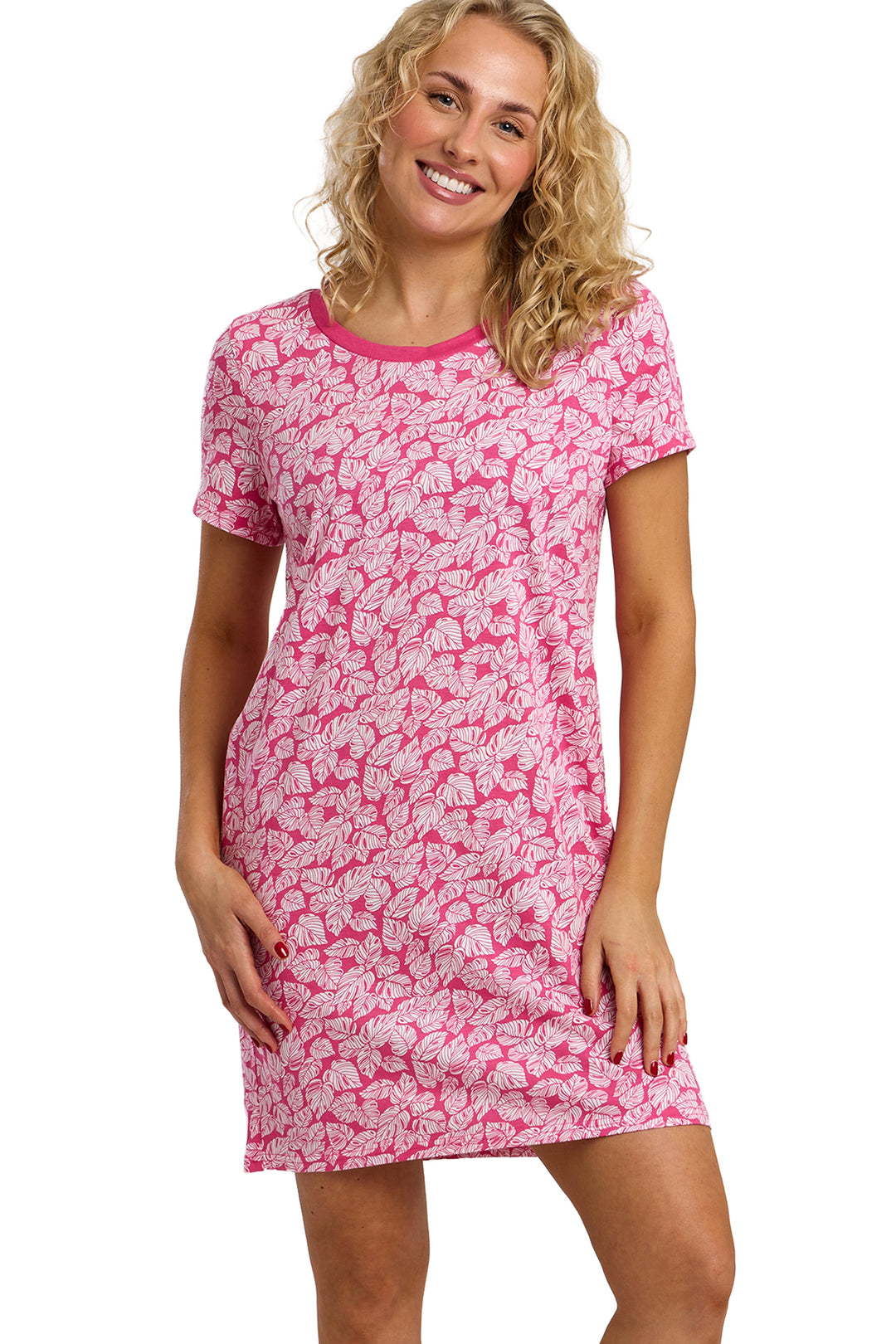 Palm Print Cotton Rich Jersey Sleep Tee