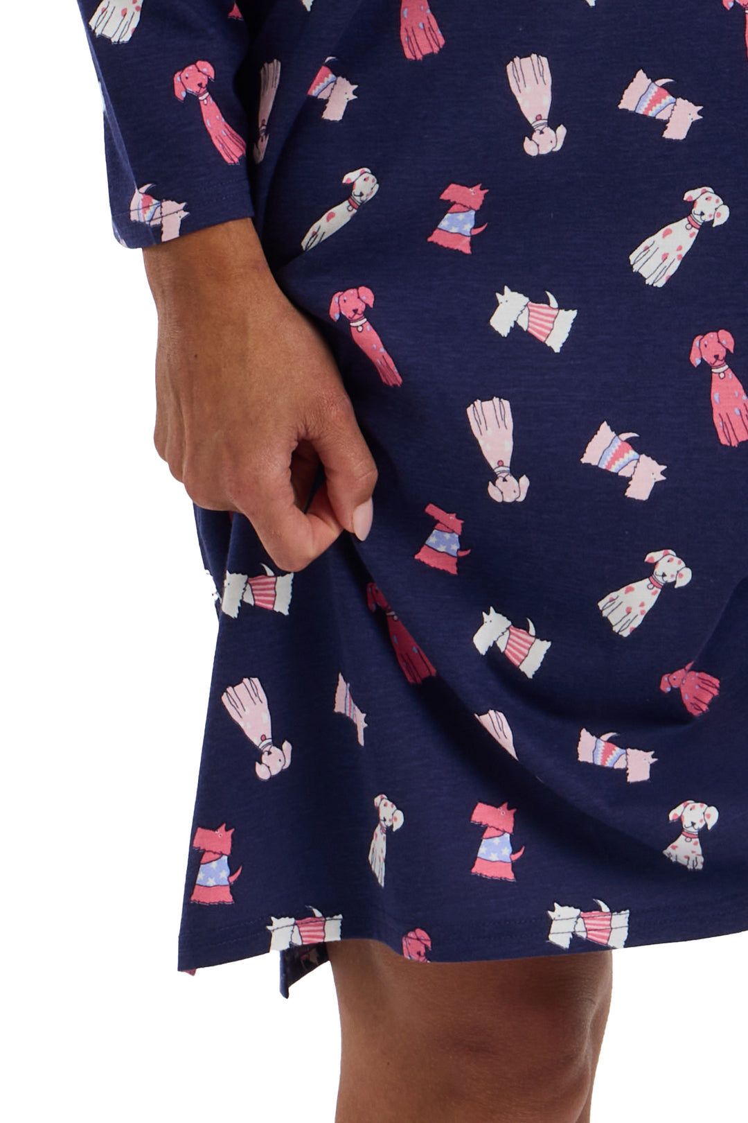 Playful Pooch  Knitted Cotton Cosy Nightshirt