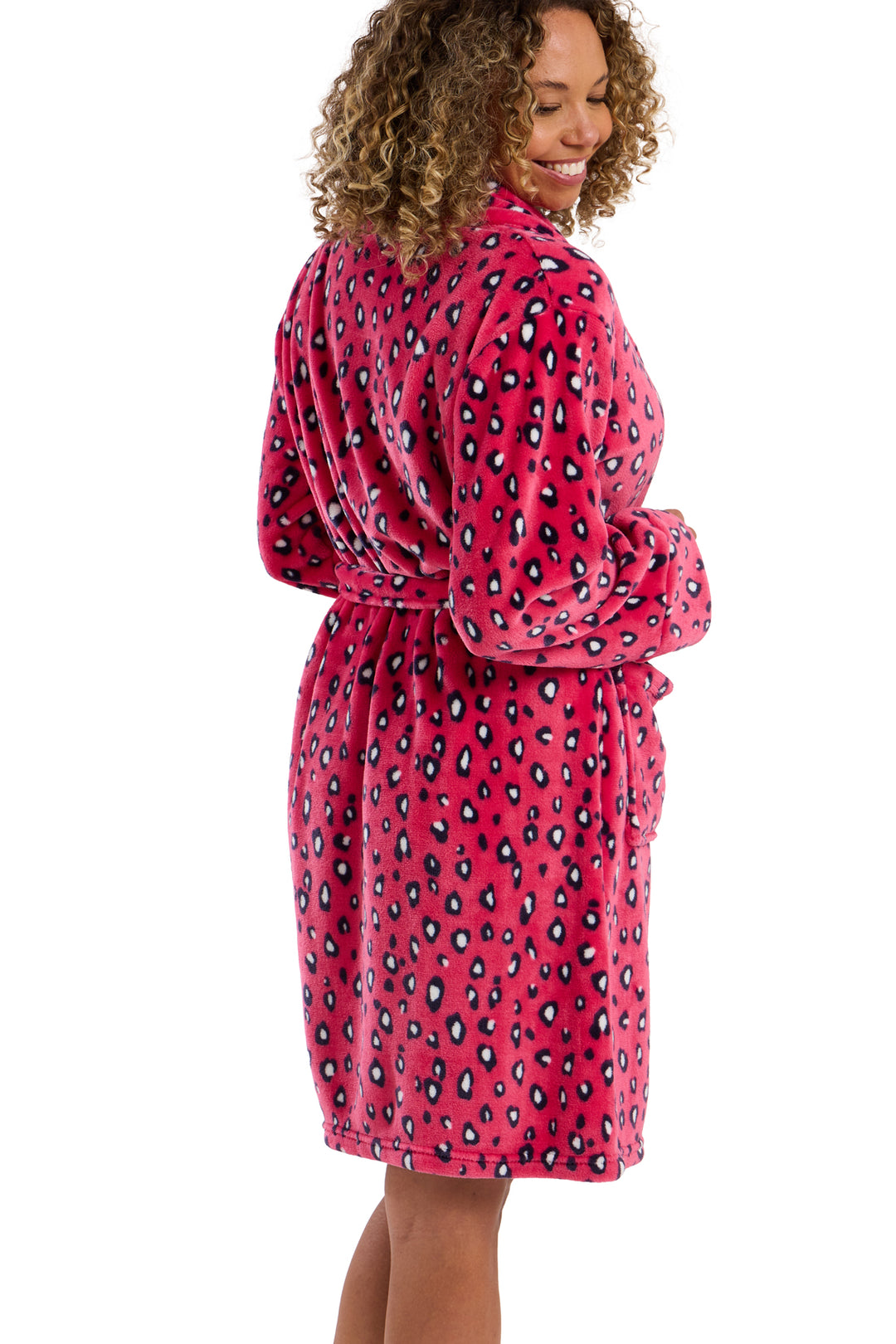 Neon Leopard Plush & Cosy Shawl Collar Fleece Robe