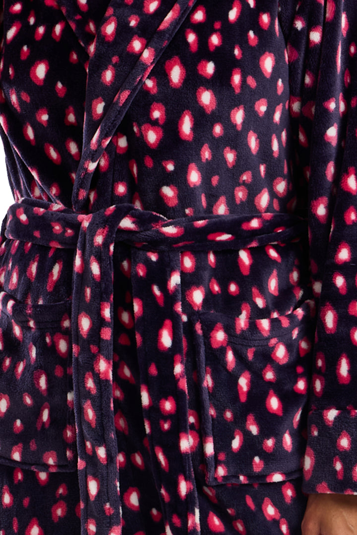 Neon Leopard Plush & Cosy Shawl Collar Fleece Robe