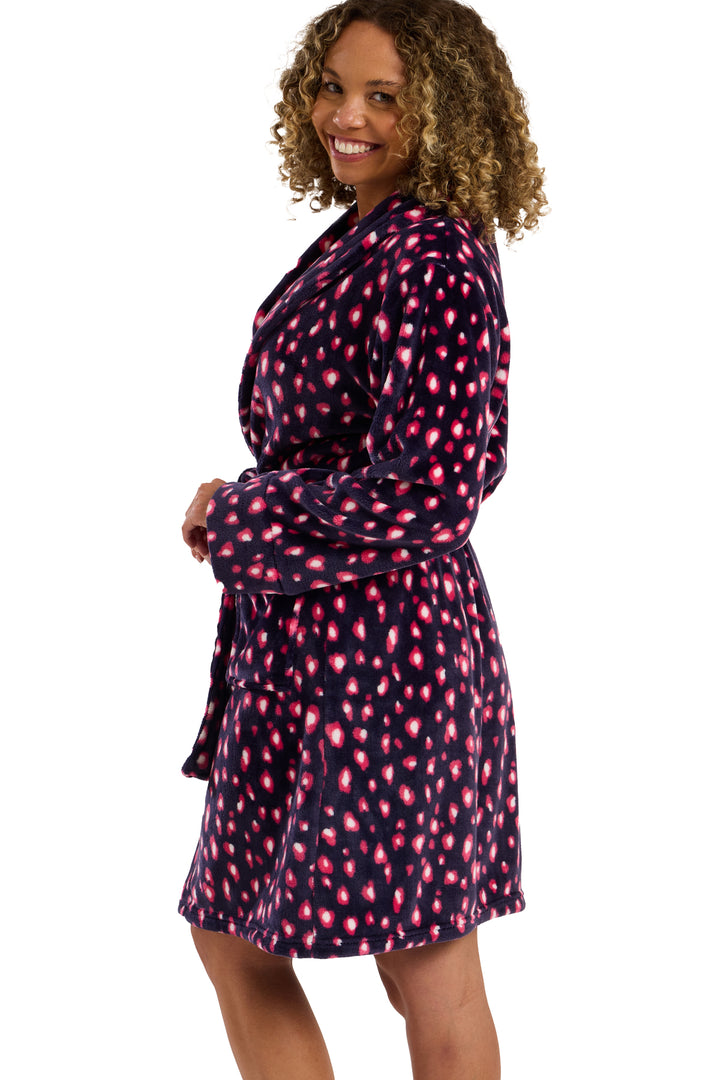 Neon Leopard Plush & Cosy Shawl Collar Fleece Robe