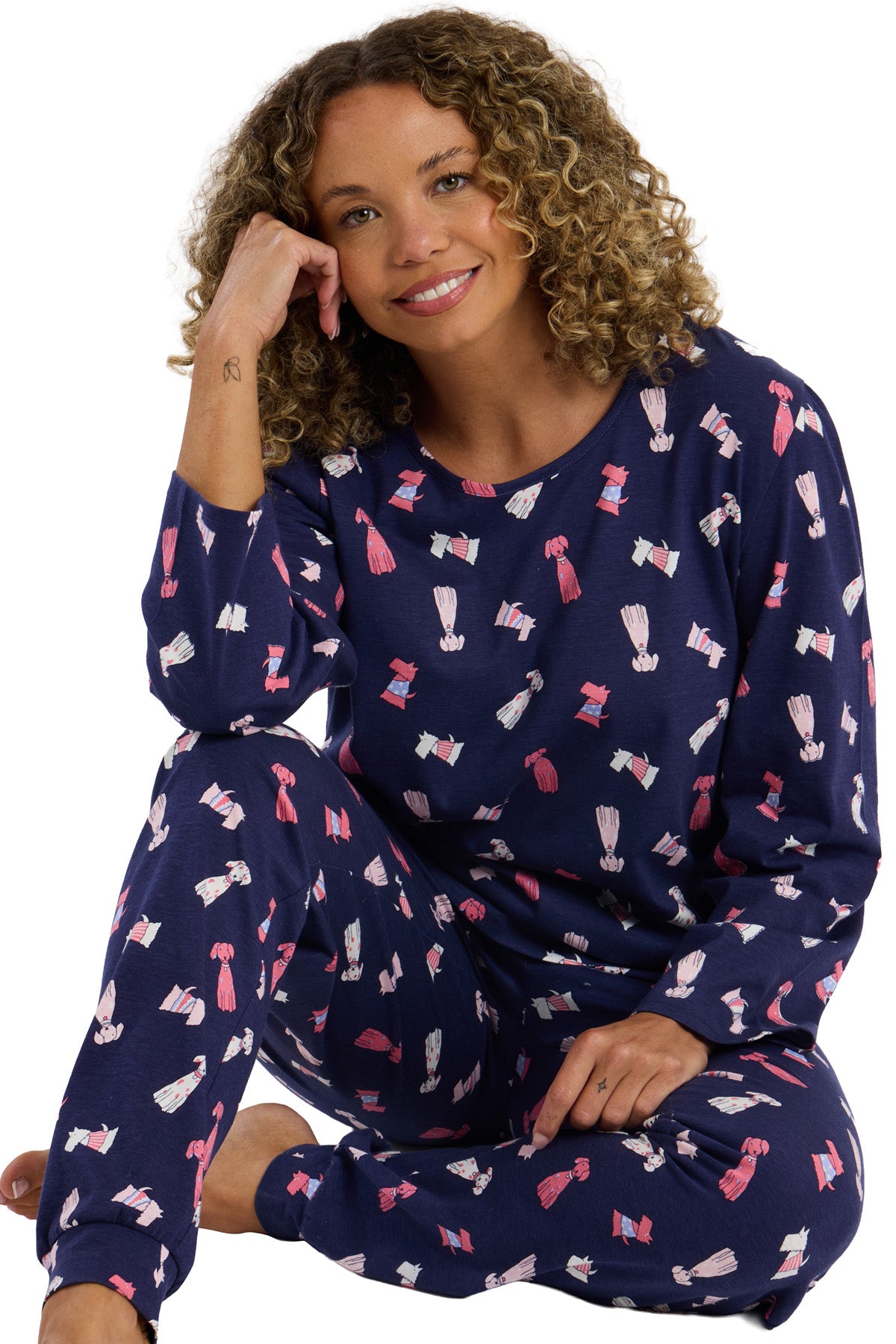 Playful Pooch Knitted Cotton Jogger Pyjama Set