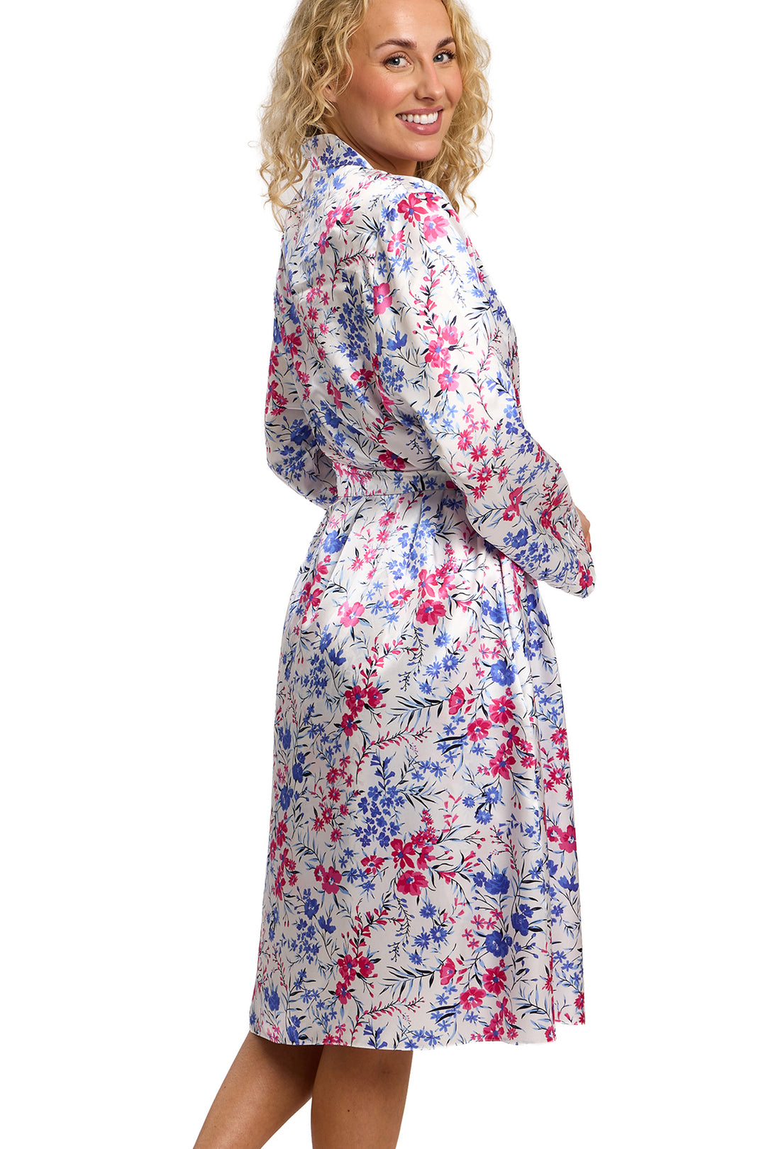 Vibrant Floral Printed Satin Wrap