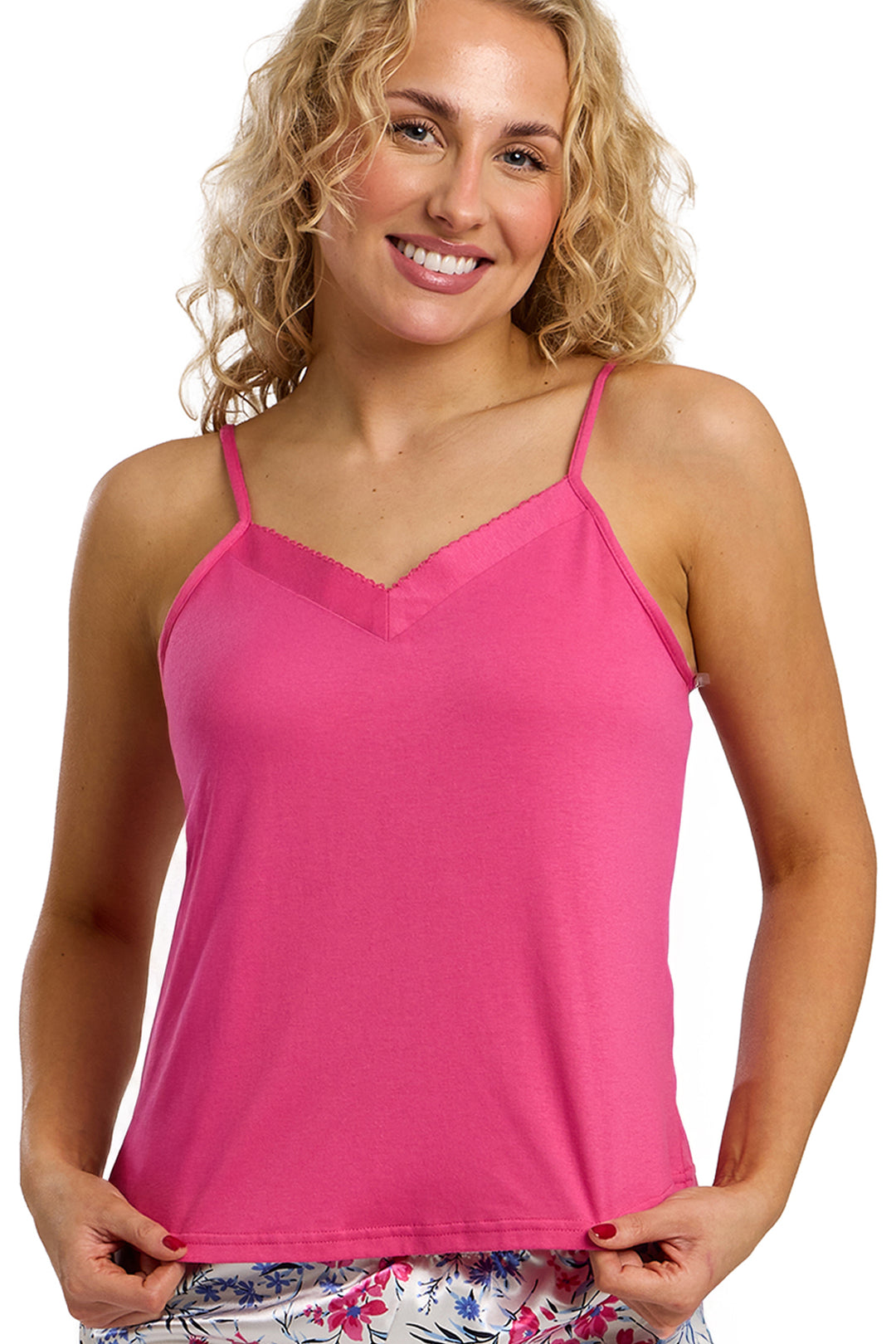 Vibrant Floral Print Satin & Jersey  Short Pyjama Set