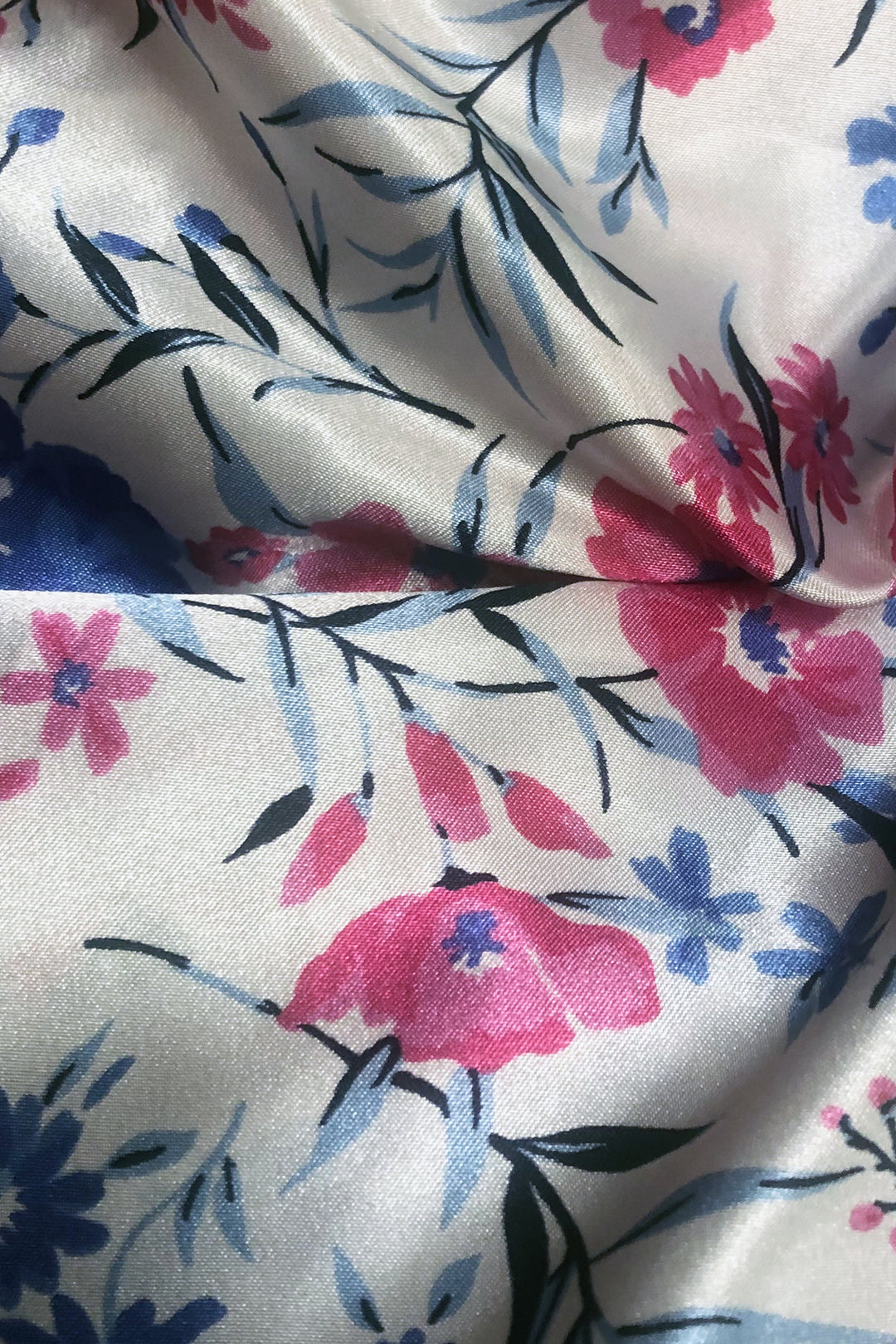 Vibrant Floral Print Satin & Jersey Pyjama Set