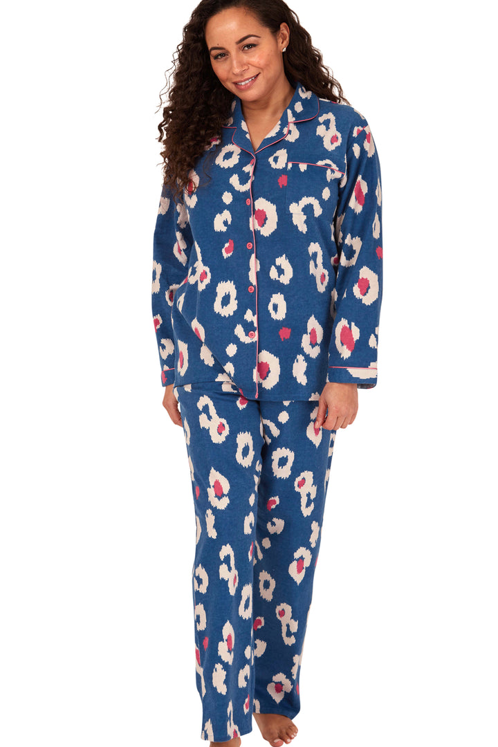 Kira Leopard Brushed Cotton Printed Pyjama Set