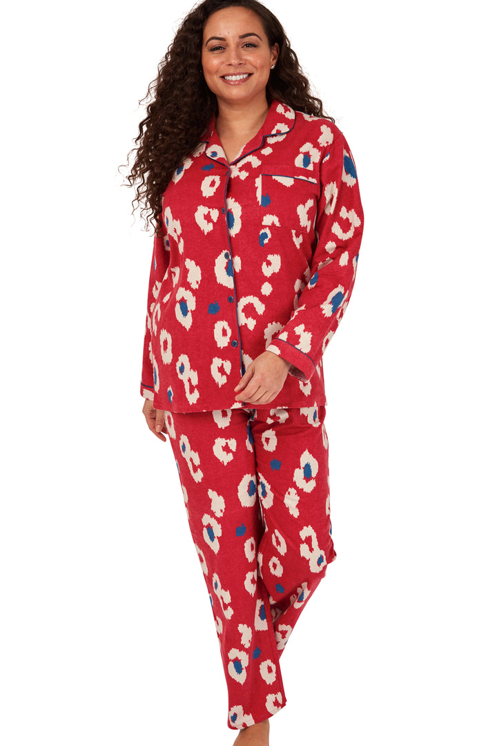 Kira Leopard Brushed Cotton Printed Pyjama Set