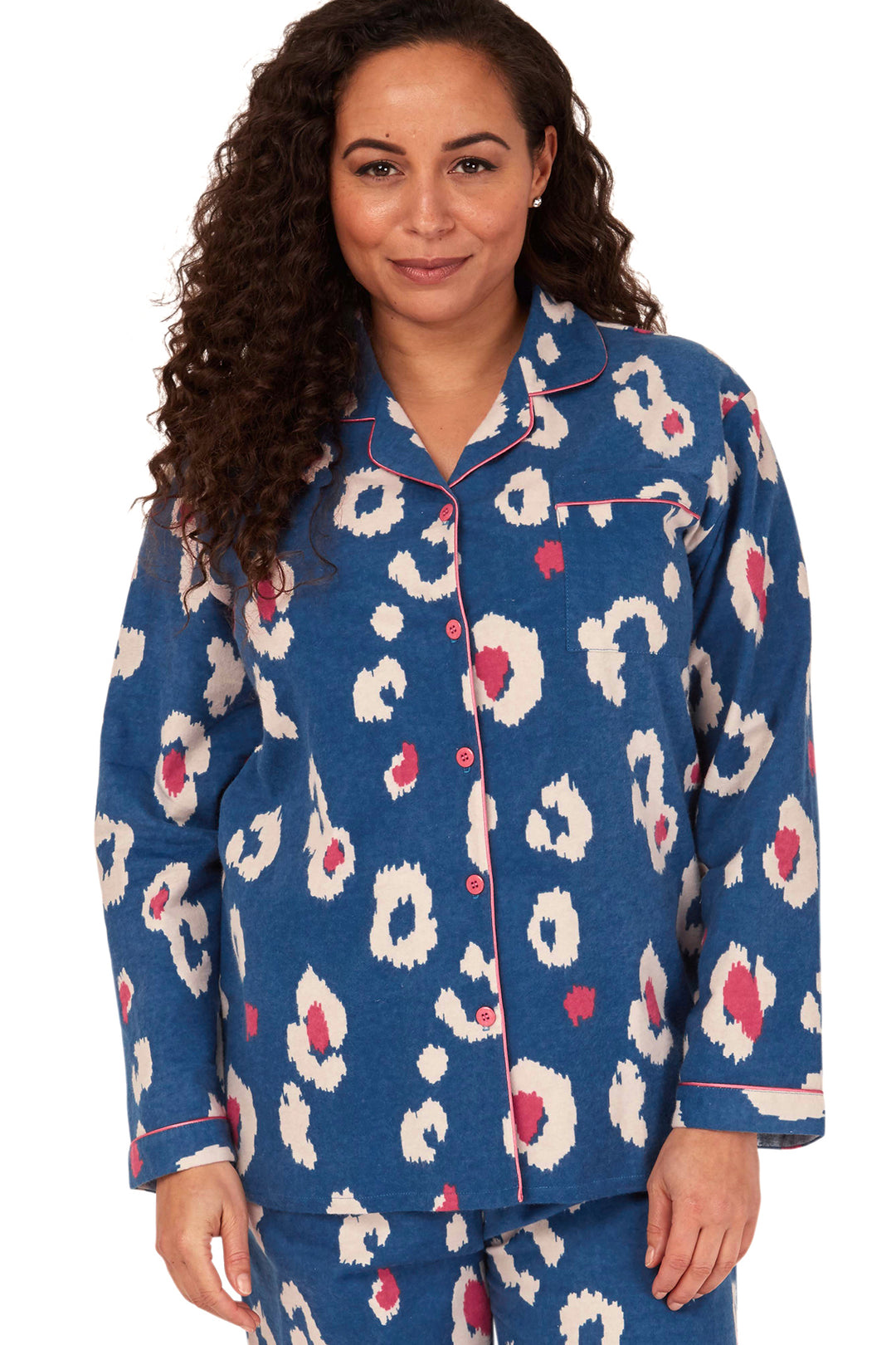 Kira Leopard Brushed Cotton Printed Pyjama Set