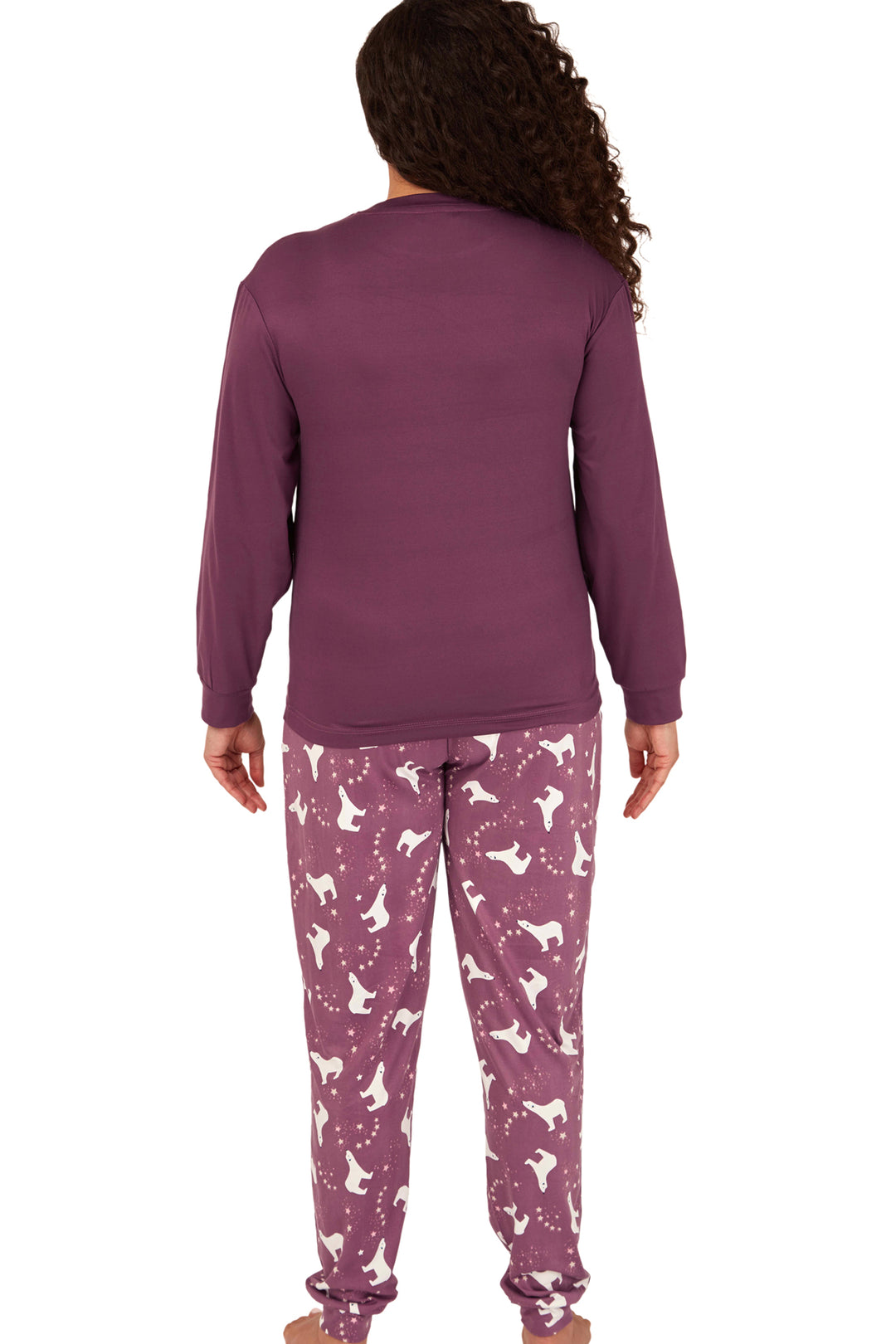 Polar Bear  Star Print Soft Knitted Pyjama & Eyemask Set